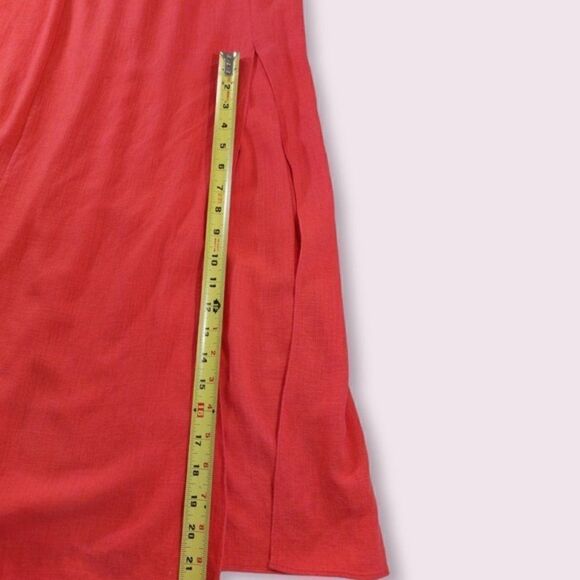 Intermix Josephine Linen Maxi Dress Pink Square Neckline - Picture 5 of 10